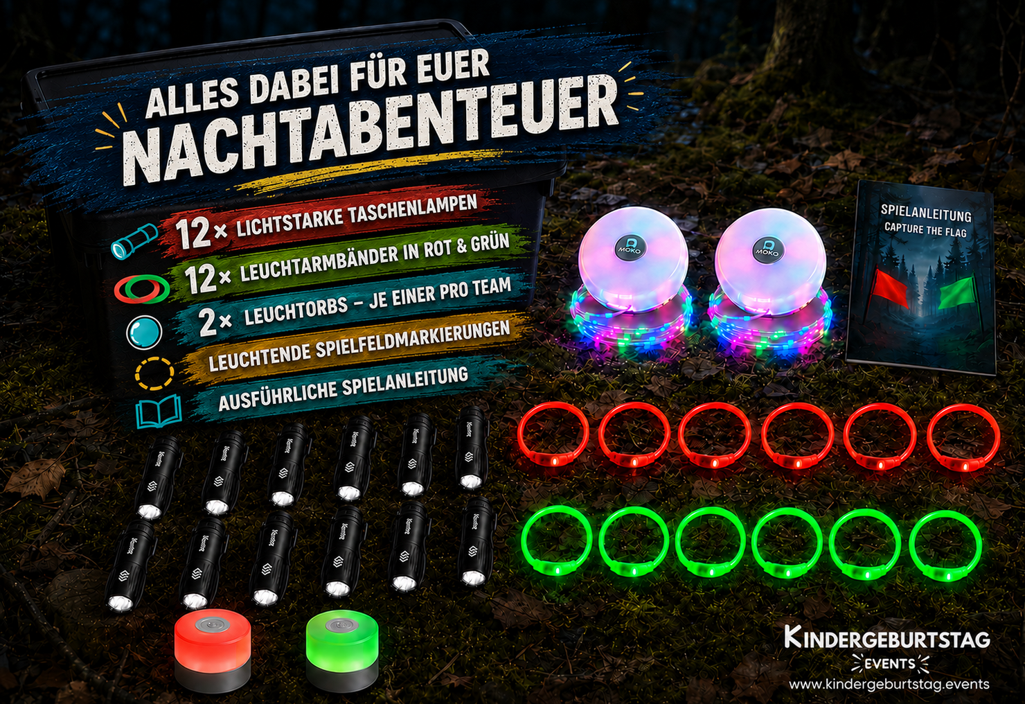 Capture the Flag+Nachwanderung-Lieferumfang-Kindergeburtstag Events