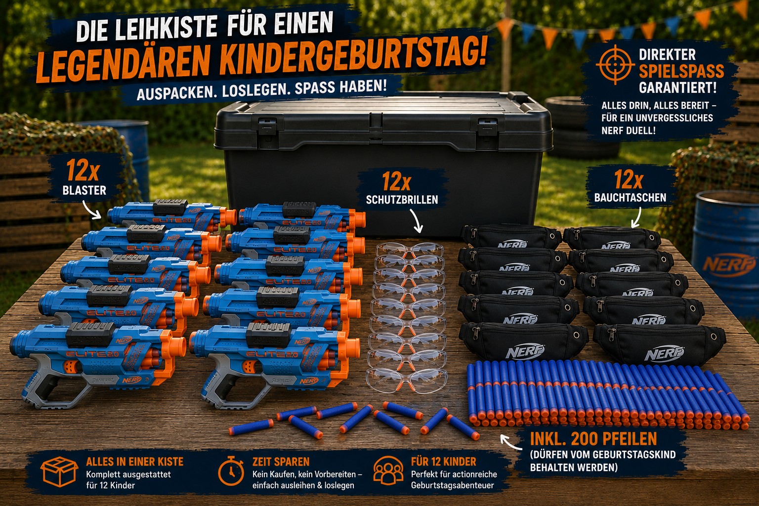 NERF_Verleihkiste_Kindergeburtstag Events_Lieferumfang