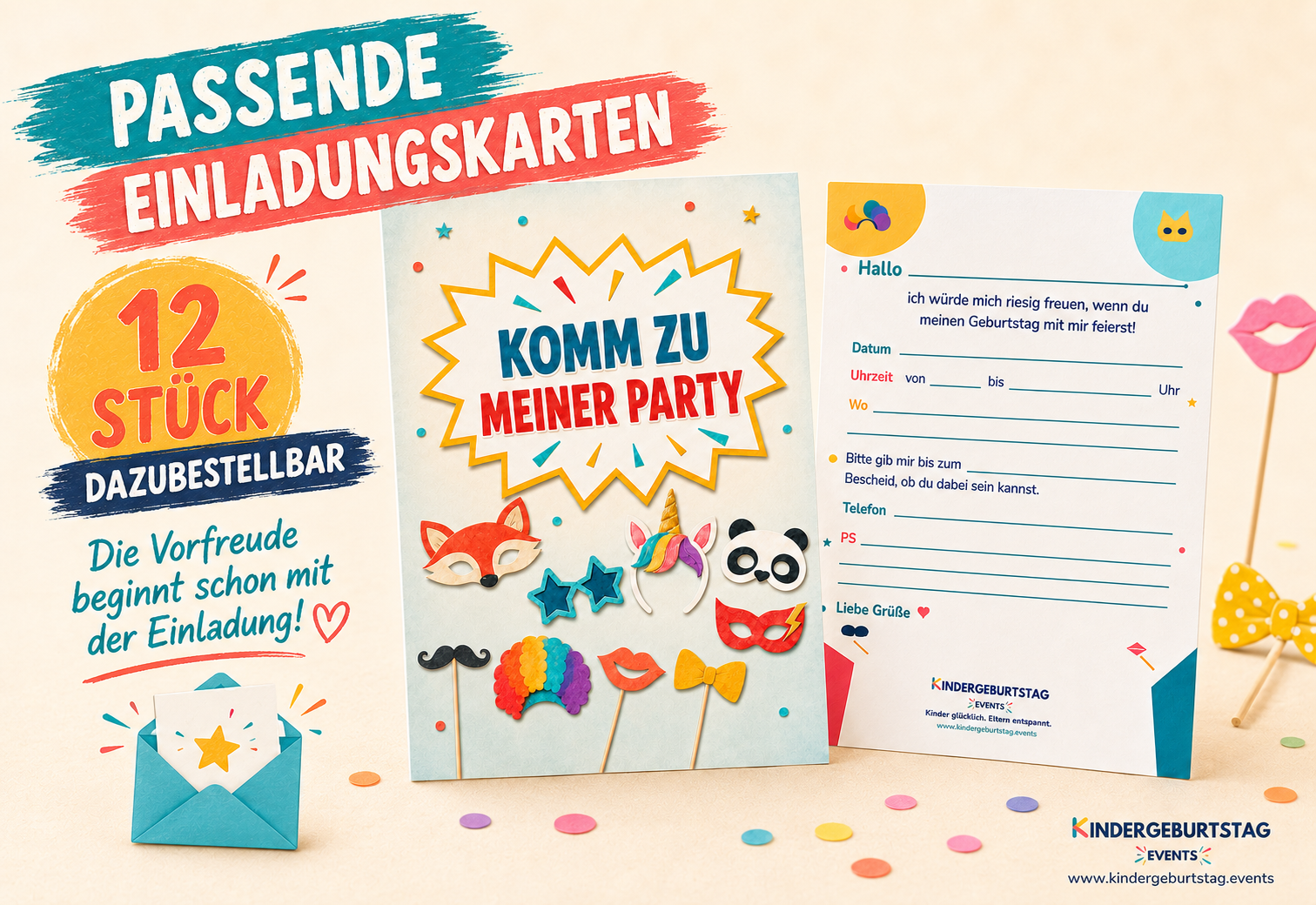 Photobooth-Verkleidungskiste-Einladungskarten-Kindergeburtstag Events