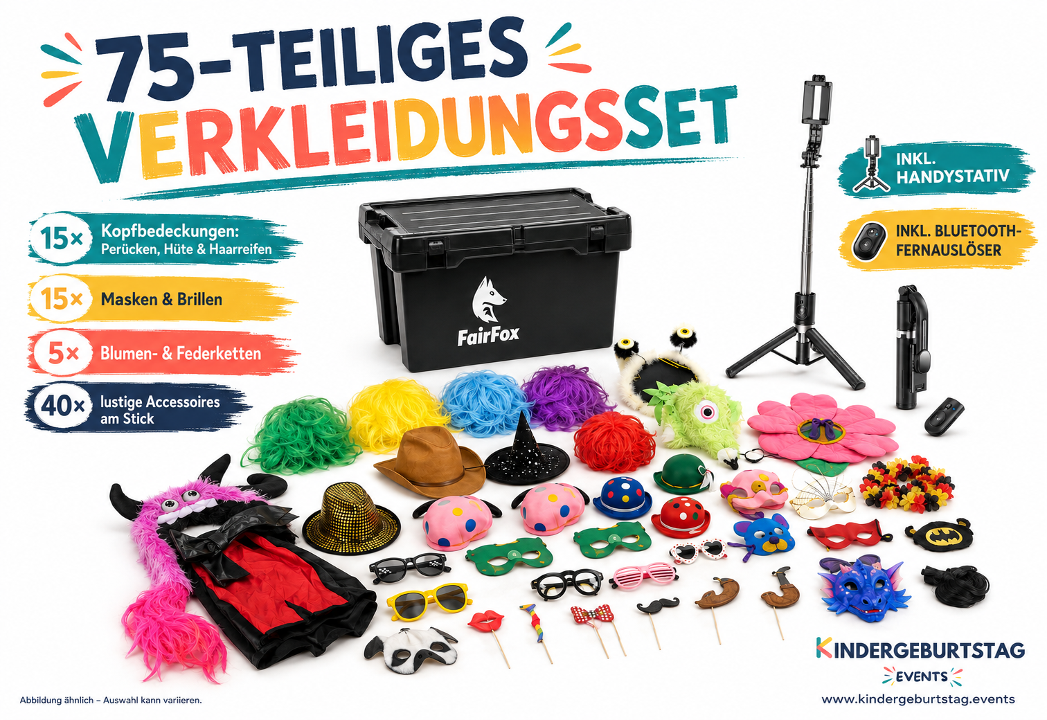 Photobooth-Verkleidungskiste-Lieferumfang-Kindergeburtstag Events